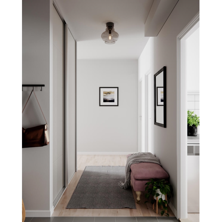 ByRydens - Deckenleuchte DOLORES 1x E27/5W/230V Ø 30 cm grau/rauchfarben