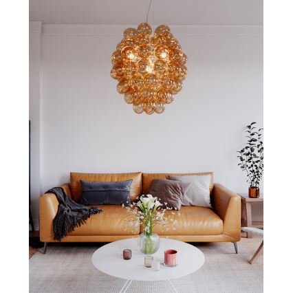 ByRydens - Hängeleuchte DELUXE 4xE14/5W/230V rauchig/braun d 64 cm
