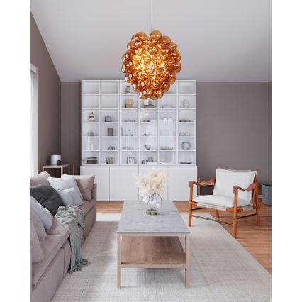ByRydens - Hängeleuchte DELUXE 4xE14/5W/230V rauchig/braun d 64 cm