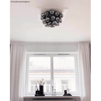 ByRydens - Deckenleuchte GROSS 6xG9/5W/230V rauchig/schwarz d 50 cm