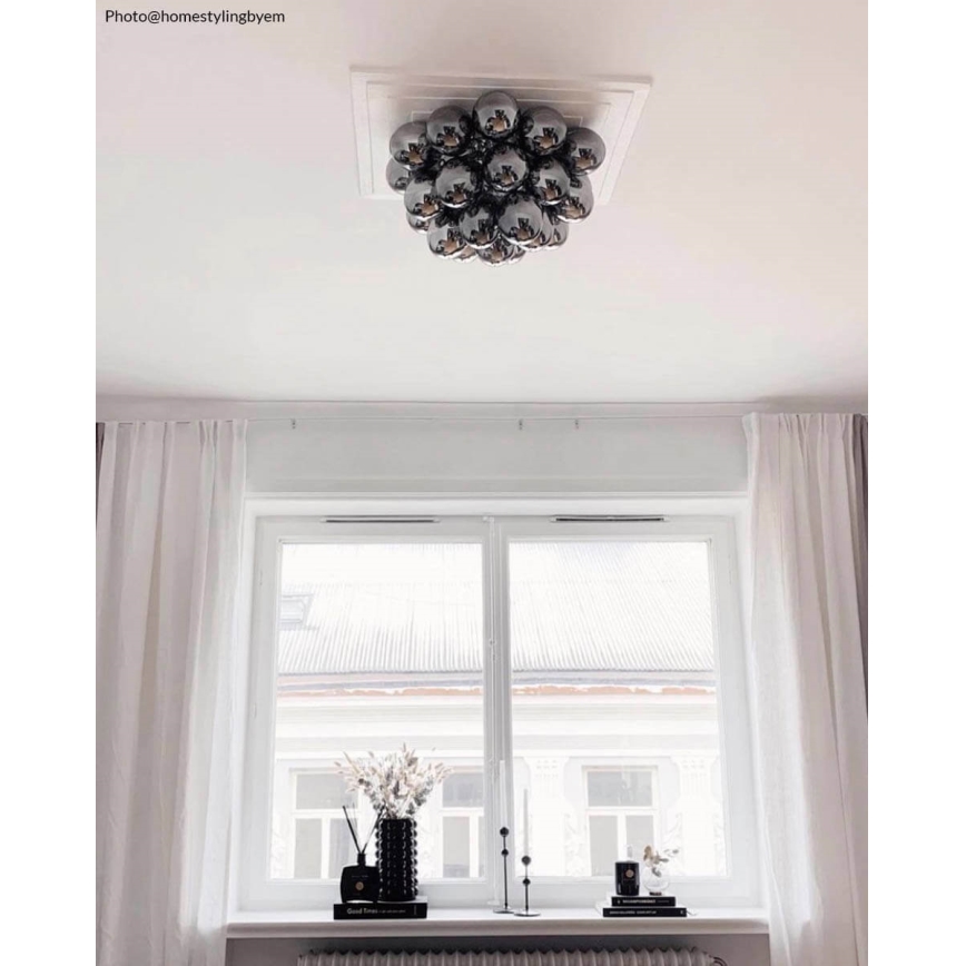 ByRydens - Deckenleuchte GROSS 6xG9/5W/230V rauchig/schwarz d 50 cm
