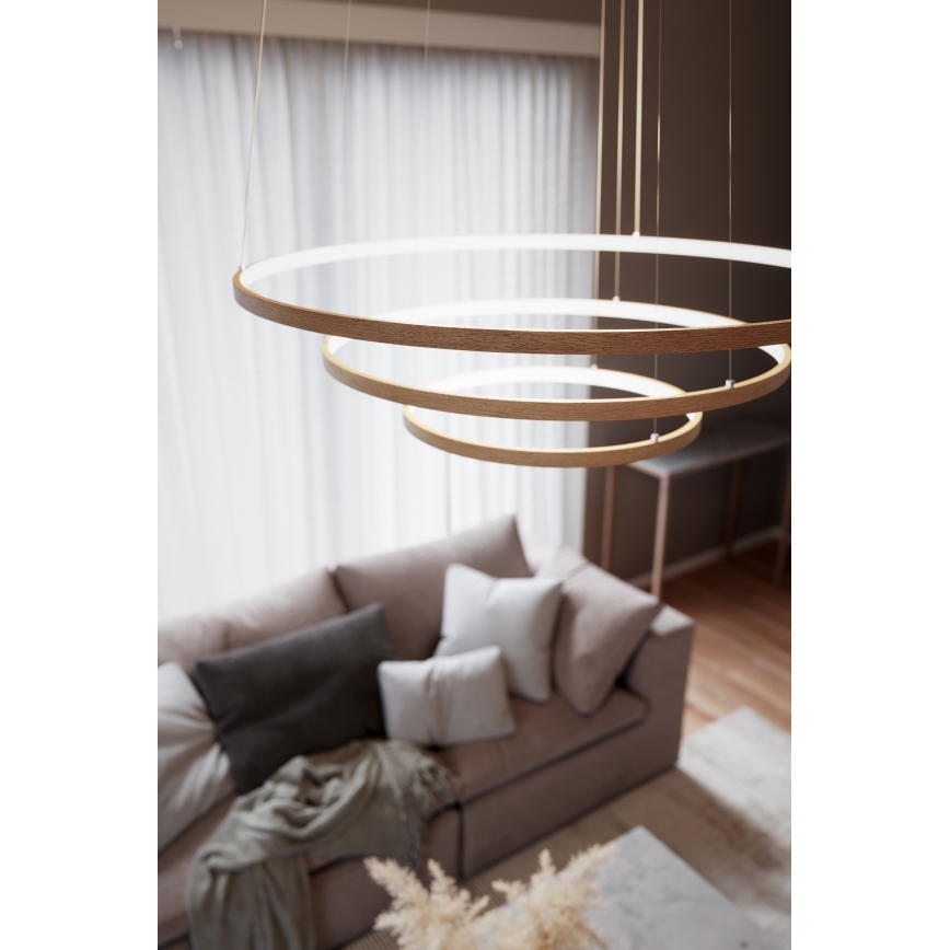 ByRydens - LED-Hängeleuchte TRIONE LED/45W/230V braun d 80 cm