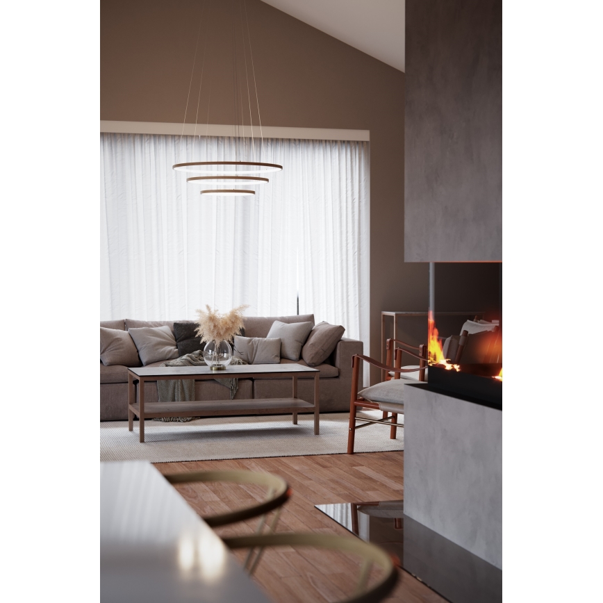 ByRydens - LED-Hängeleuchte TRIONE LED/45W/230V braun d 80 cm