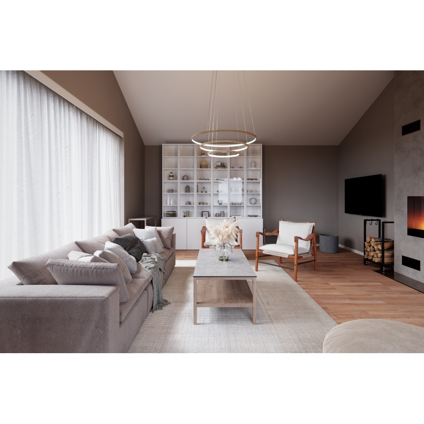 ByRydens - LED-Hängeleuchte TRIONE LED/45W/230V braun d 80 cm