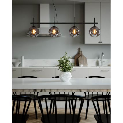 ByRydens - Pendelleuchte an Stahlseil BOYLE 4xE27/8W/230V