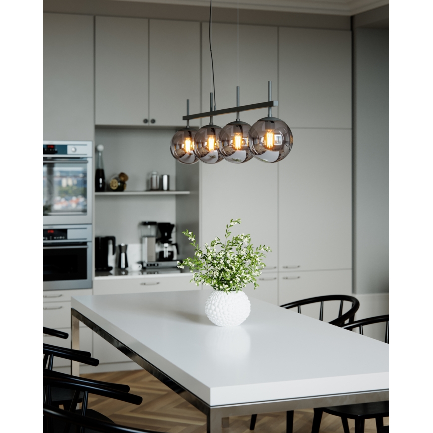 ByRydens - Pendelleuchte an Stahlseil BOYLE 4xE27/8W/230V