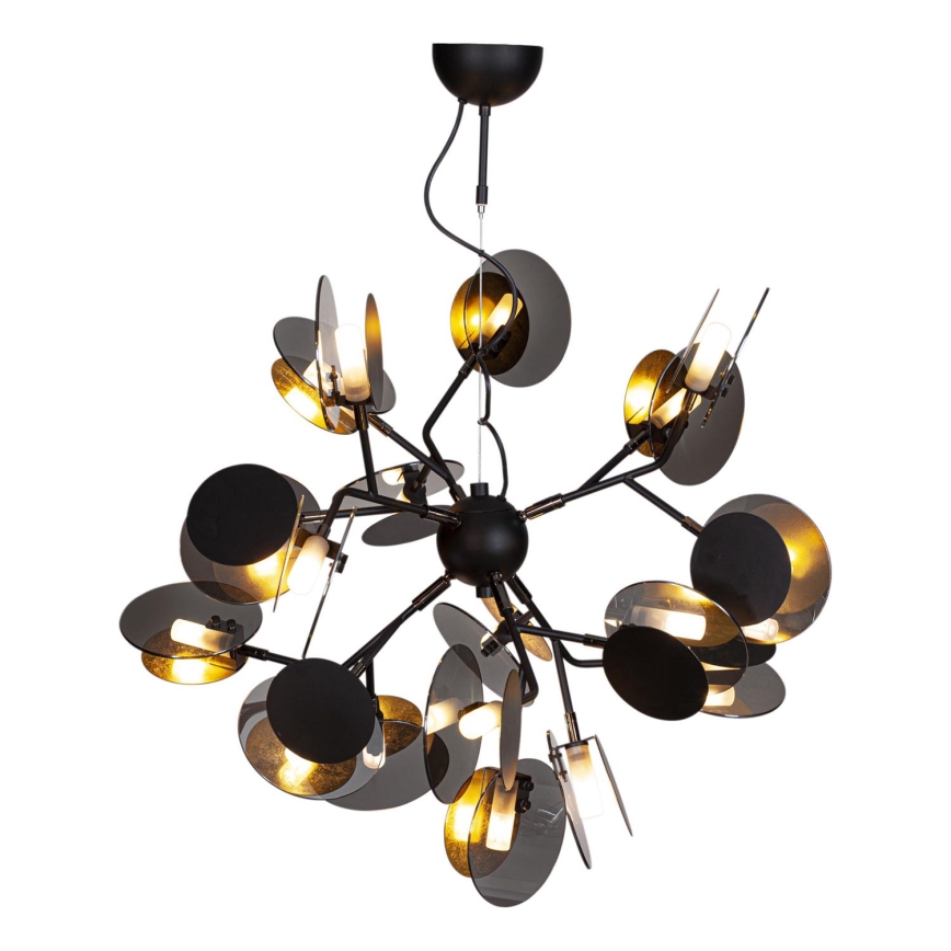 ByRydens - Hängeleuchte TURNO 18xG9/4W/230V golden/schwarz d 80 cm