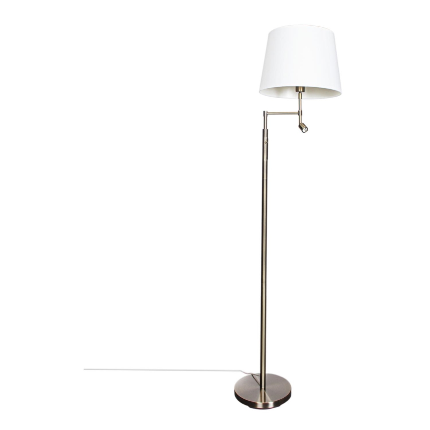 ByRydens - LED-Stehleuchte ORLANDO 1xE27/5W/230V + LED/3W weiß/bronzen d 36 cm