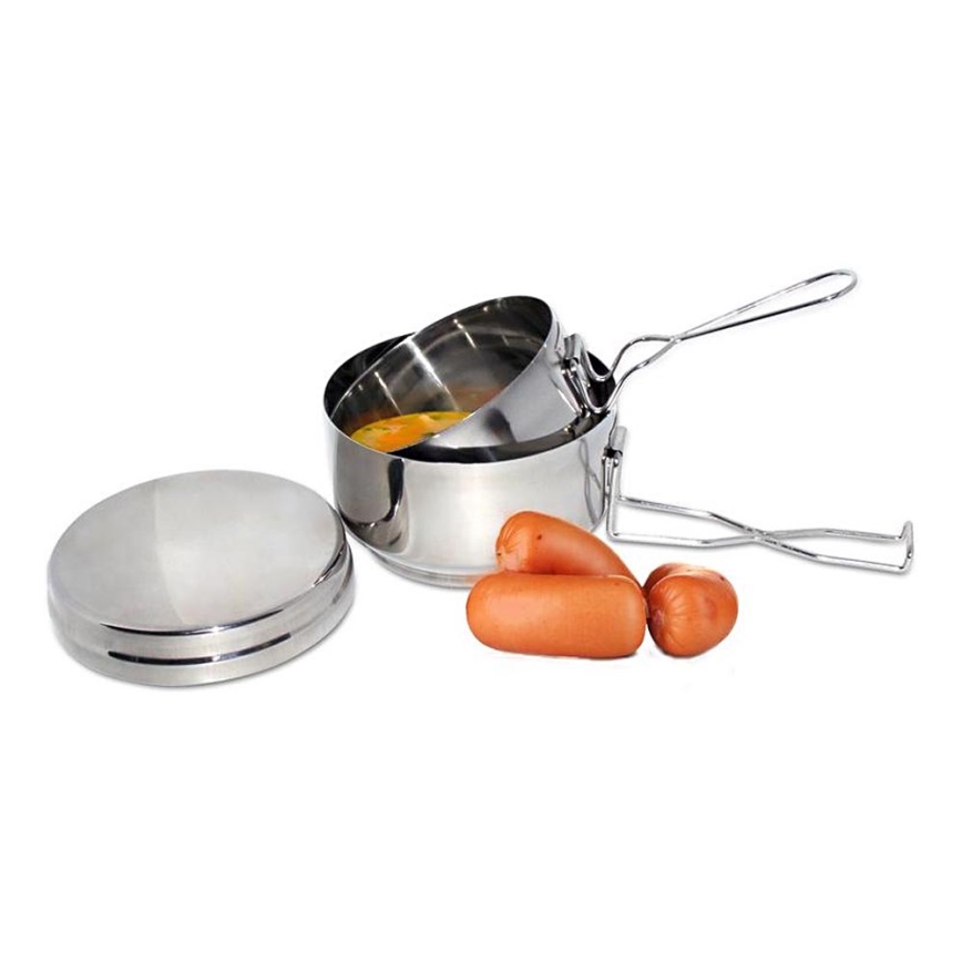 Camping-Geschirrset 2-teilig aus Edelstahl