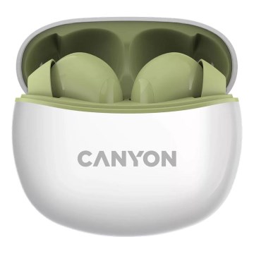Canyon - Kabellose Stereo True Wireless Kopfhörer 500 mAh + 2x 40 mAh Weiß/Grün