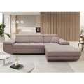 CASTELO Ecksofa mit Schlaffunktion und Stauraum, L‑Form, rechts, beige