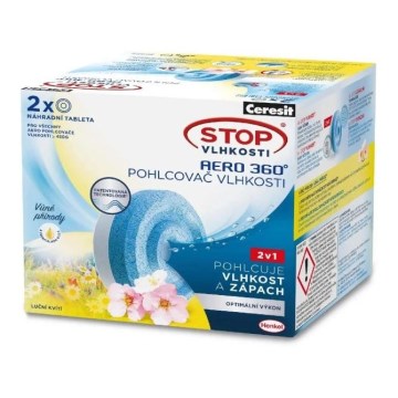 Ceresit - Tabletten für Luftentfeuchter 2-in-1 AERO 360° 2x 450 g Wiesenblüten