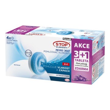 Ceresit - Tabletten für Luftentfeuchter 2-in-1 AERO 360° 4×450 g Lavendel
