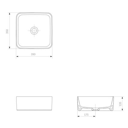 Cersanit K114-007-ECO - Aufsatzwaschbecken CREA 35x35 cm Keramik/glänzend weiß