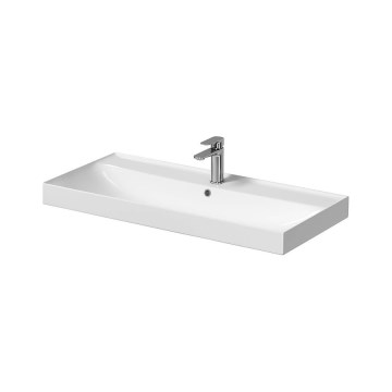 Cersanit K120-011 - Einbauwaschbecken LARGA 46x100 cm, Keramik, hochglänzendes Weiß