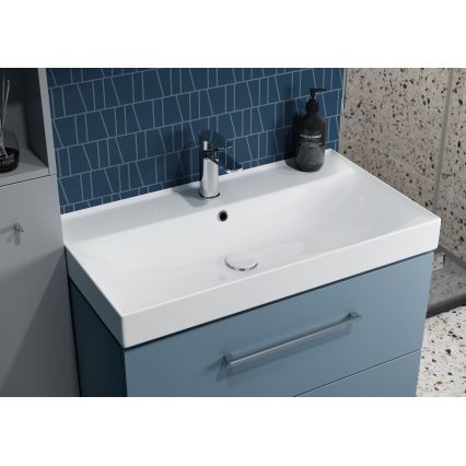 Cersanit K120-011 - Einbauwaschbecken LARGA 46x100 cm, Keramik, hochglänzendes Weiß