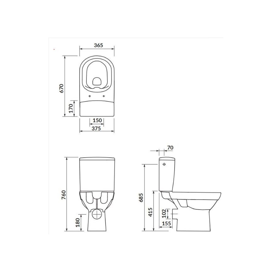 Cersanit K35-037 - Stand-WC mit WC-Sitz CITY Keramik/weiß