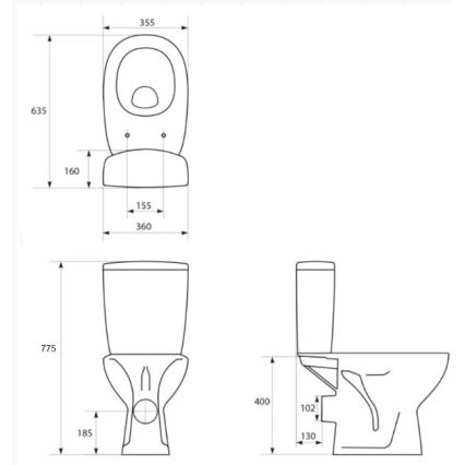 Cersanit K667-052 - Stand-WC mit Toilettensitz ARTECO Keramik/weiß