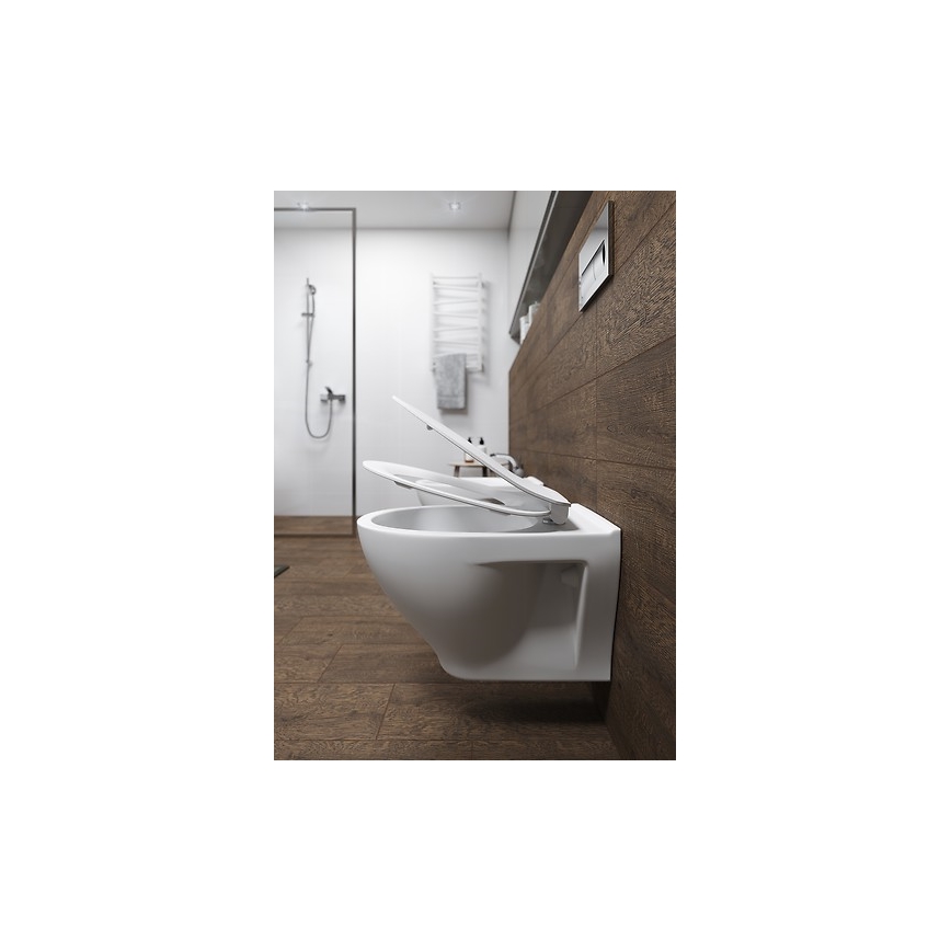 Cersanit K701-147 - Hängendes WC mit SAVIO Sitz, Keramik/Weiß