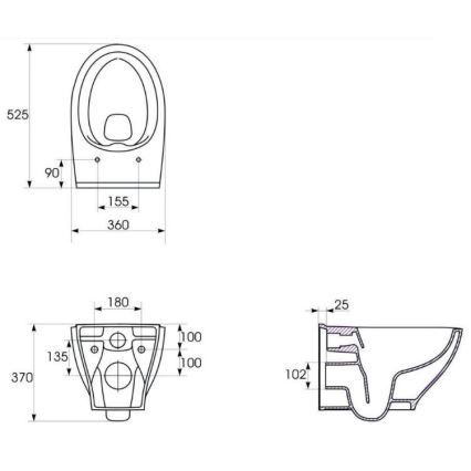 Cersanit K701-147 - Hängendes WC mit SAVIO Sitz, Keramik/Weiß