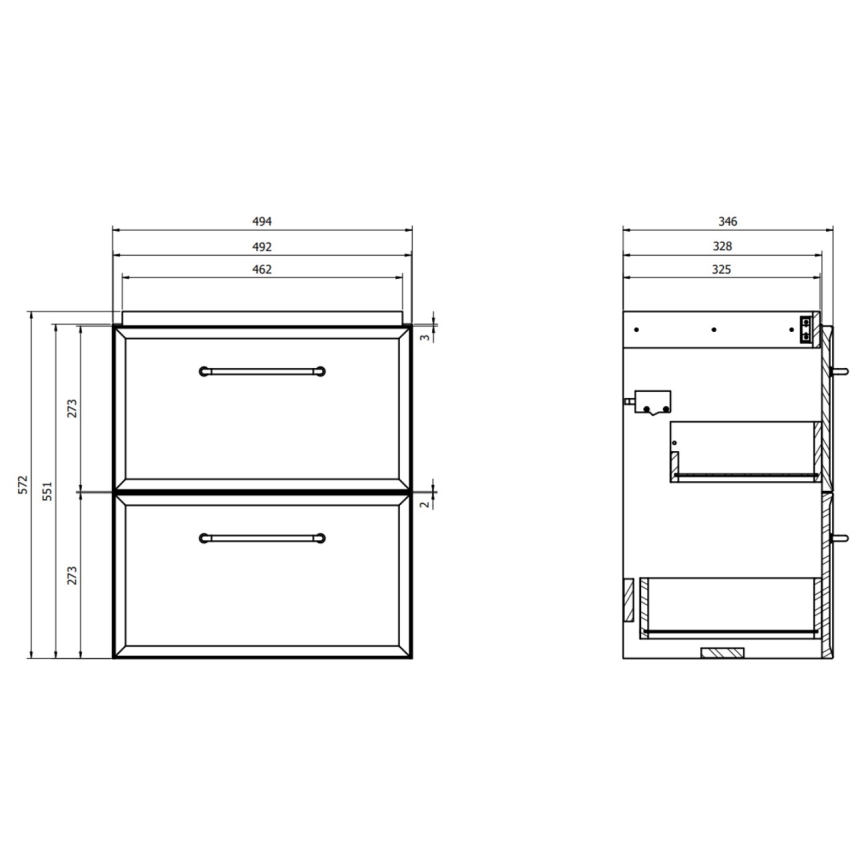 Cersanit S1021-005 - Hängender Unterschrank für Waschbecken MILLE SLIM 50x35 cm weiß
