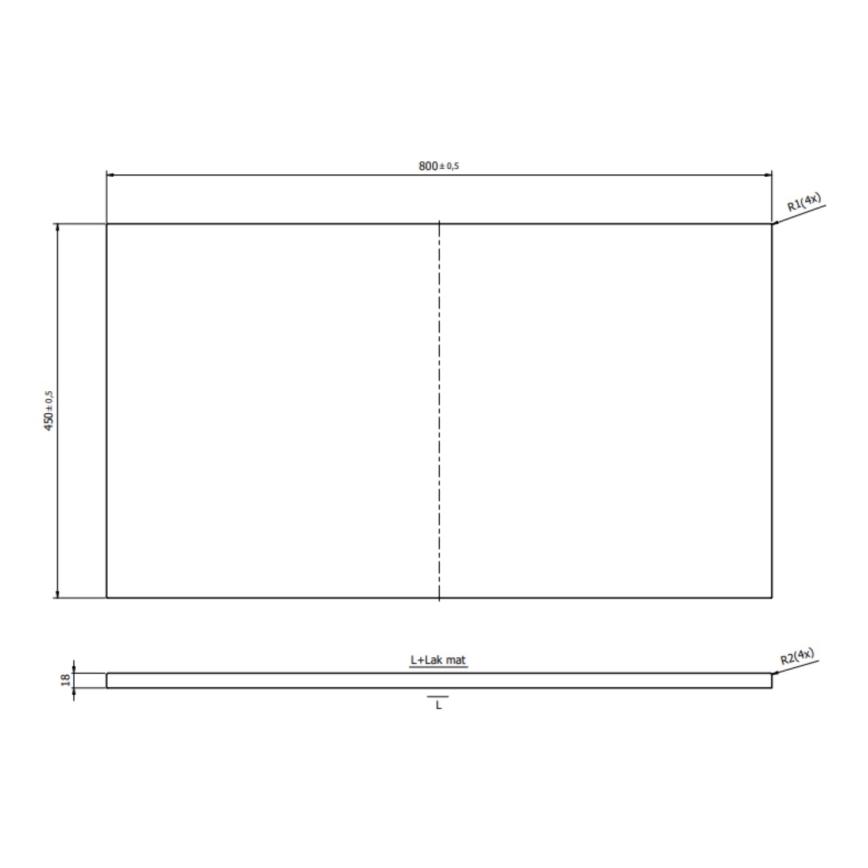 Cersanit S1021-014 - Abdeckplatte für Waschtischunterschränke MILLE 80x45 cm, schwarz