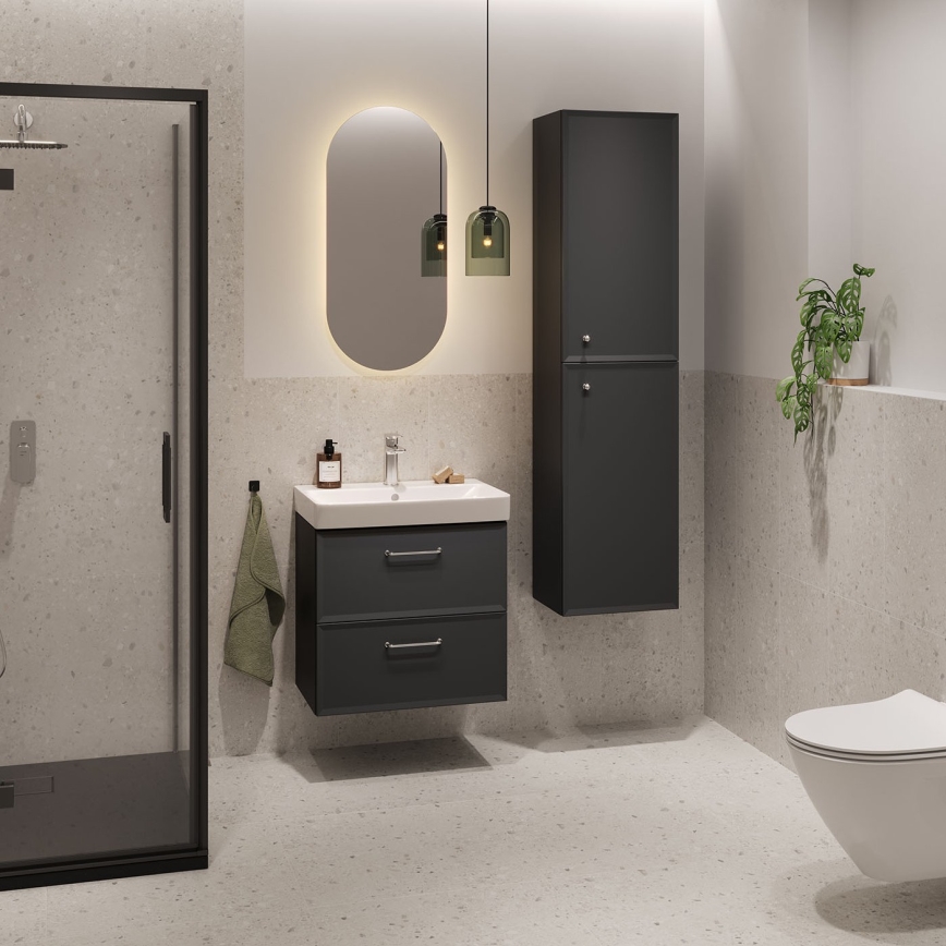 Cersanit S590-100 - Hängender Waschtischunterschrank MILLE SLIM 60x38 cm schwarz