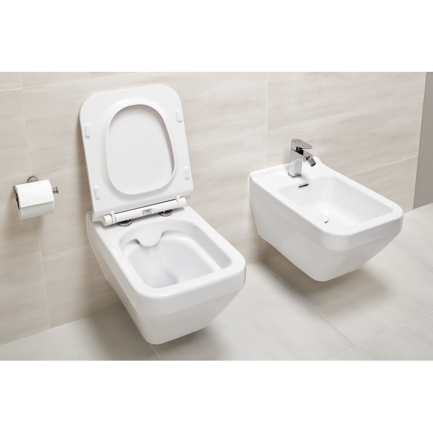 Cersanit S701-213-ECO - Hänge-WC mit WC-Sitz CREA, Keramik/weiß