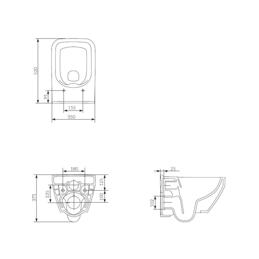 Cersanit S701-213-ECO - Wandhängendes WC mit WC-Sitz CREA Keramik/weiß