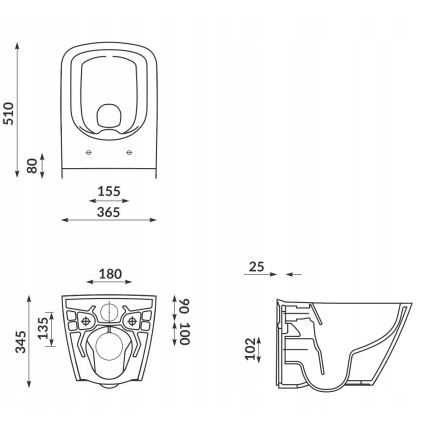 Cersanit S701-405-ECO - Wand-WC CITY mit WC-Sitz, Keramik/weiß