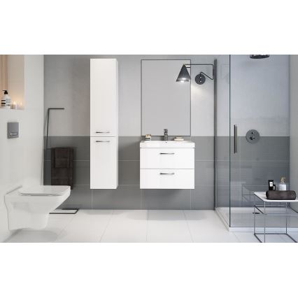 Cersanit S801-142-DSM - Wandhängender Badezimmerschrank mit Waschbecken LARA CITY 60x45 cm weiß
