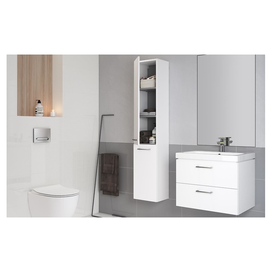 Cersanit S801-142-DSM - Wandhängender Badezimmerschrank mit Waschbecken LARA CITY 60x45 cm weiß