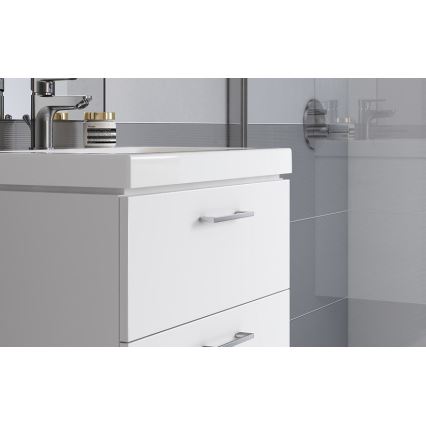 Cersanit S801-142-DSM - Wandhängender Badezimmerschrank mit Waschbecken LARA CITY 60x45 cm weiß