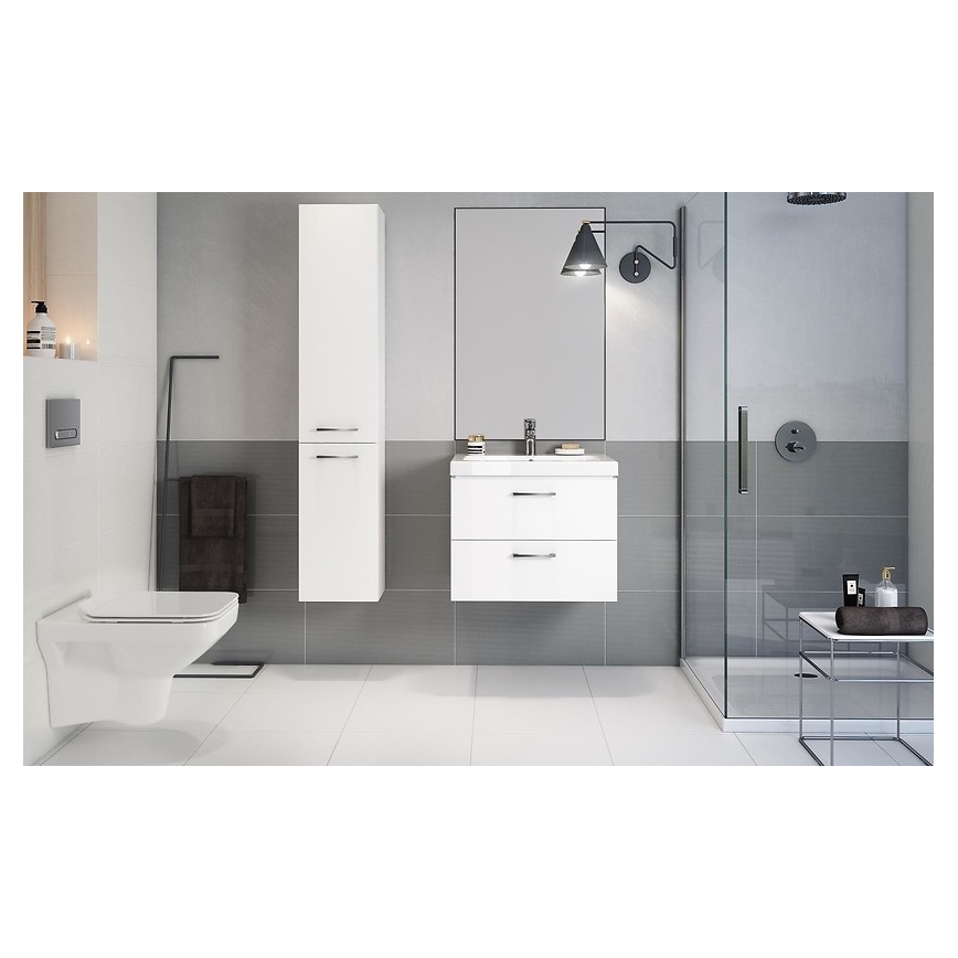 Cersanit S801-142-DSM - Hängender Badezimmerschrank mit Waschbecken LARA CITY 46x60 cm Weiß