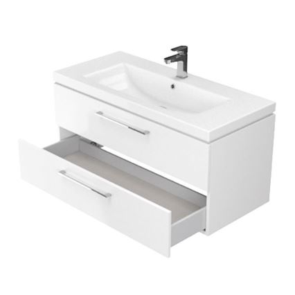 Cersanit S801-149-DSM - Hängender Badezimmerschrank mit integriertem Waschbecken LARA 80x45 cm weiß
