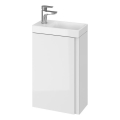 Cersanit S801-218-DSM - Wandhängender Badezimmerschrank mit Waschbecken MODUO SLIM 40 x 22 cm glänzend weiß