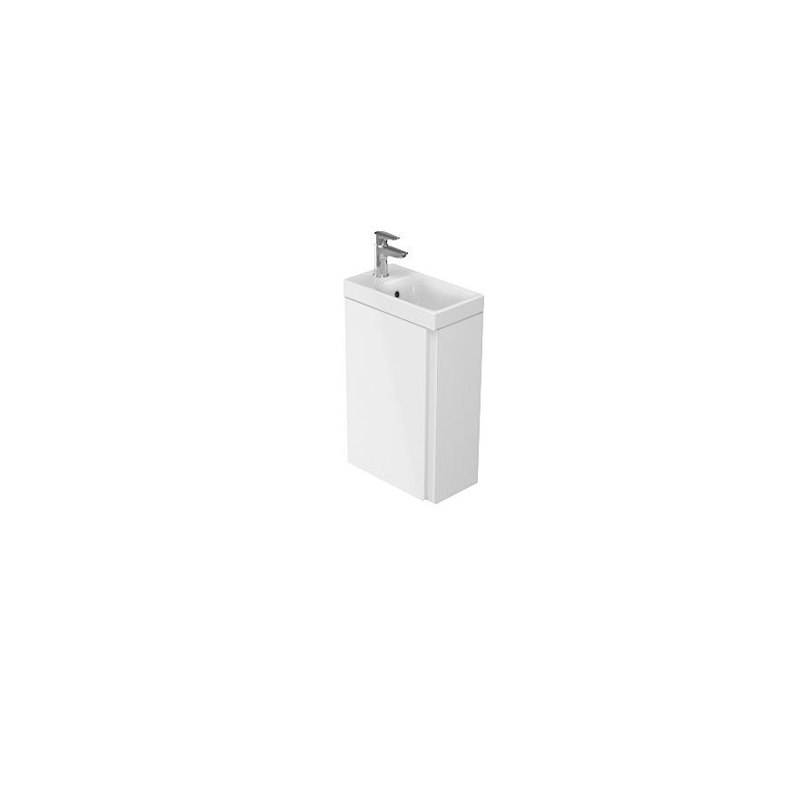 Cersanit S801-218-DSM - Hängender Waschtischunterschrank mit Waschbecken MODUO SLIM 40 cm Hochglanzweiß