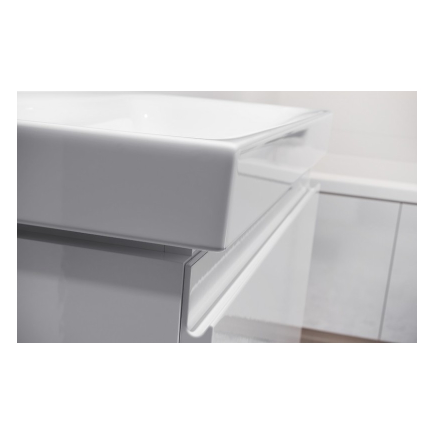 Cersanit S801-221-DSM - Hängender Badezimmerschrank mit Waschbecken MEDDIE 62x80 cm Hochglanz Weiß