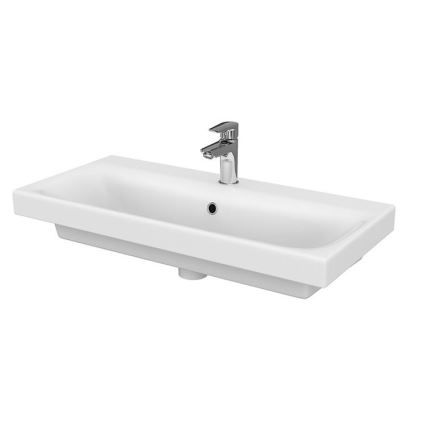 Cersanit S801-221-DSM - Hängender Badezimmerschrank mit Waschbecken MEDDIE 62x80 cm Hochglanz Weiß