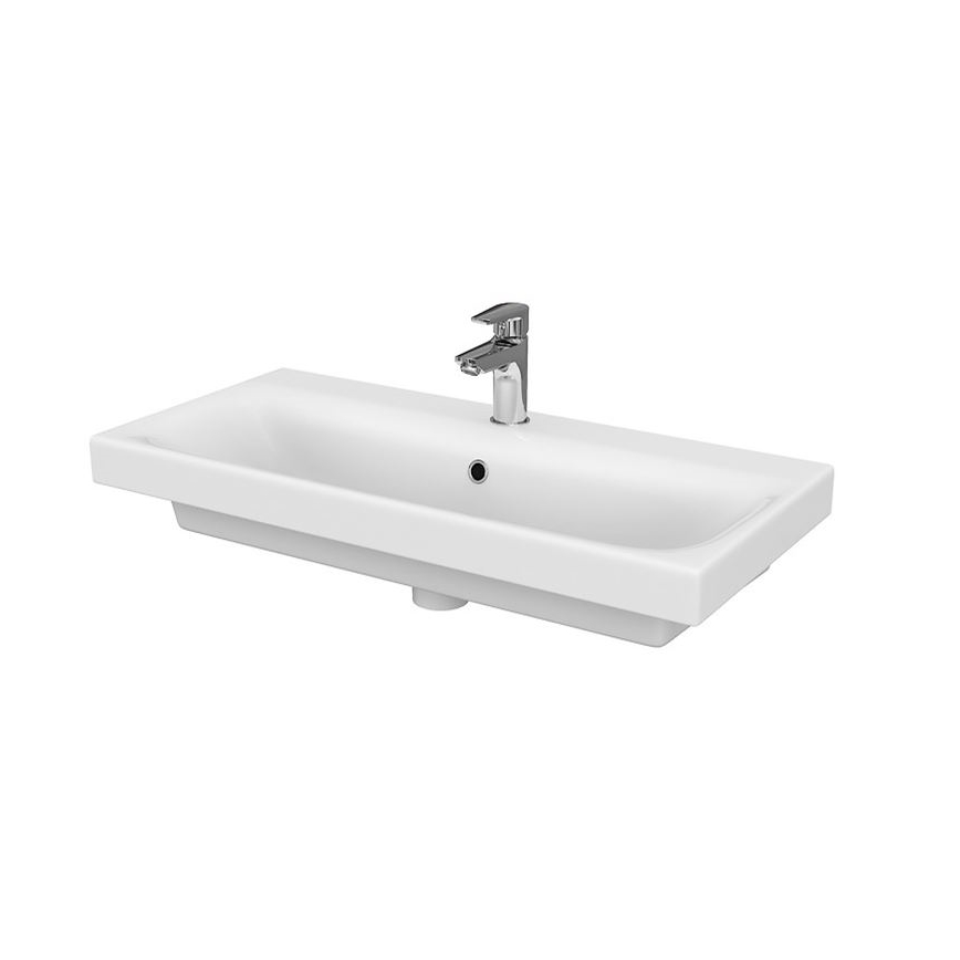 Cersanit S801-221-DSM - Hängender Badezimmerschrank mit Waschbecken MEDDIE 62x80 cm Hochglanz Weiß