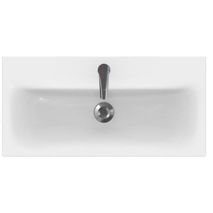 Cersanit S801-221-DSM - Hängender Badezimmerschrank mit Waschbecken MEDDIE 62x80 cm Hochglanz Weiß