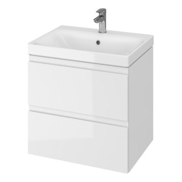 Cersanit S801-223-DSM - Hängender Badezimmerschrank mit Waschbecken MODUO 62x60 cm glänzend weiß