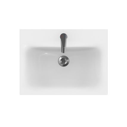 Cersanit S801-223-DSM - Hängender Badezimmerschrank mit Waschbecken MODUO 60x45 cm hochglanzweiß