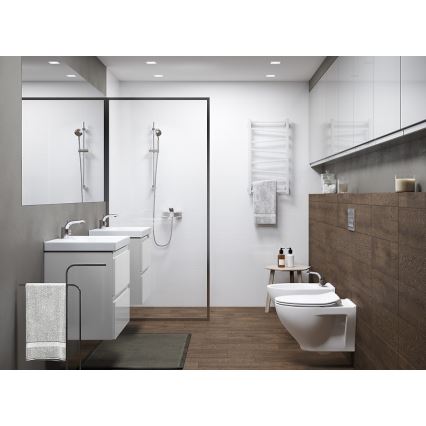 Cersanit S801-223-DSM - Hängender Badezimmerschrank mit Waschbecken MODUO 60x57x45 cm Hochglanzweiß