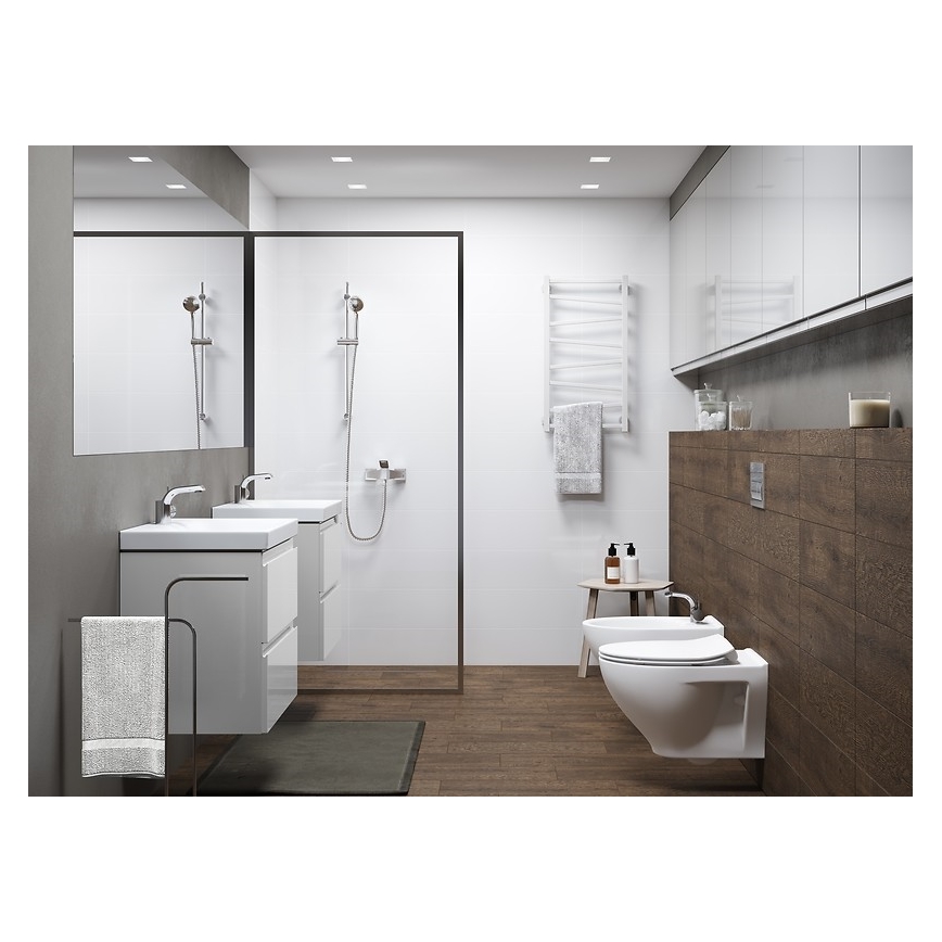 Cersanit S801-223-DSM - Hängender Badezimmerschrank mit Waschbecken MODUO 60x57x45 cm Hochglanzweiß