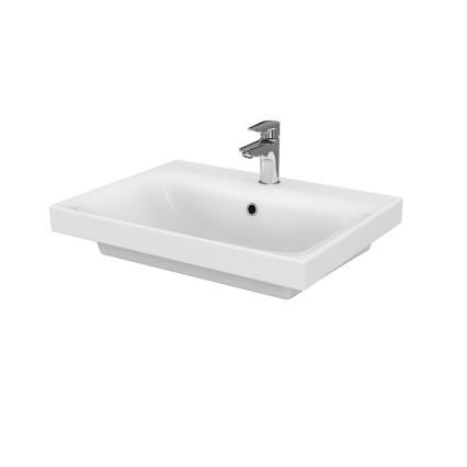 Cersanit S801-223-DSM - Hängender Badezimmerschrank mit Waschbecken MODUO 60x57x45 cm Hochglanzweiß