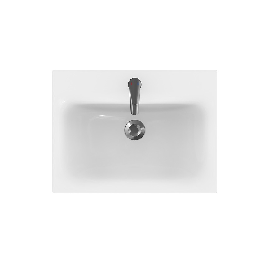 Cersanit S801-223-DSM - Hängender Badezimmerschrank mit Waschbecken MODUO 60x57x45 cm Hochglanzweiß