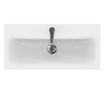 Cersanit S801-225-DSM - Hängender Badezimmerschrank mit Waschbecken MODUO SLIM 62x80 cm glänzend weiß