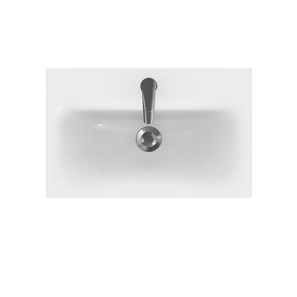 Cersanit S801-227-DSM - Wandhängender Waschtischunterschrank mit Waschbecken MODUO SLIM 60x38 cm Hochglanz-Weiß