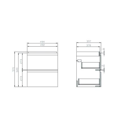 Cersanit S801-312-ECO - Hängender Badezimmerschrank mit integriertem Waschbecken MODUO 50 x 57 x 40 cm, weiß
